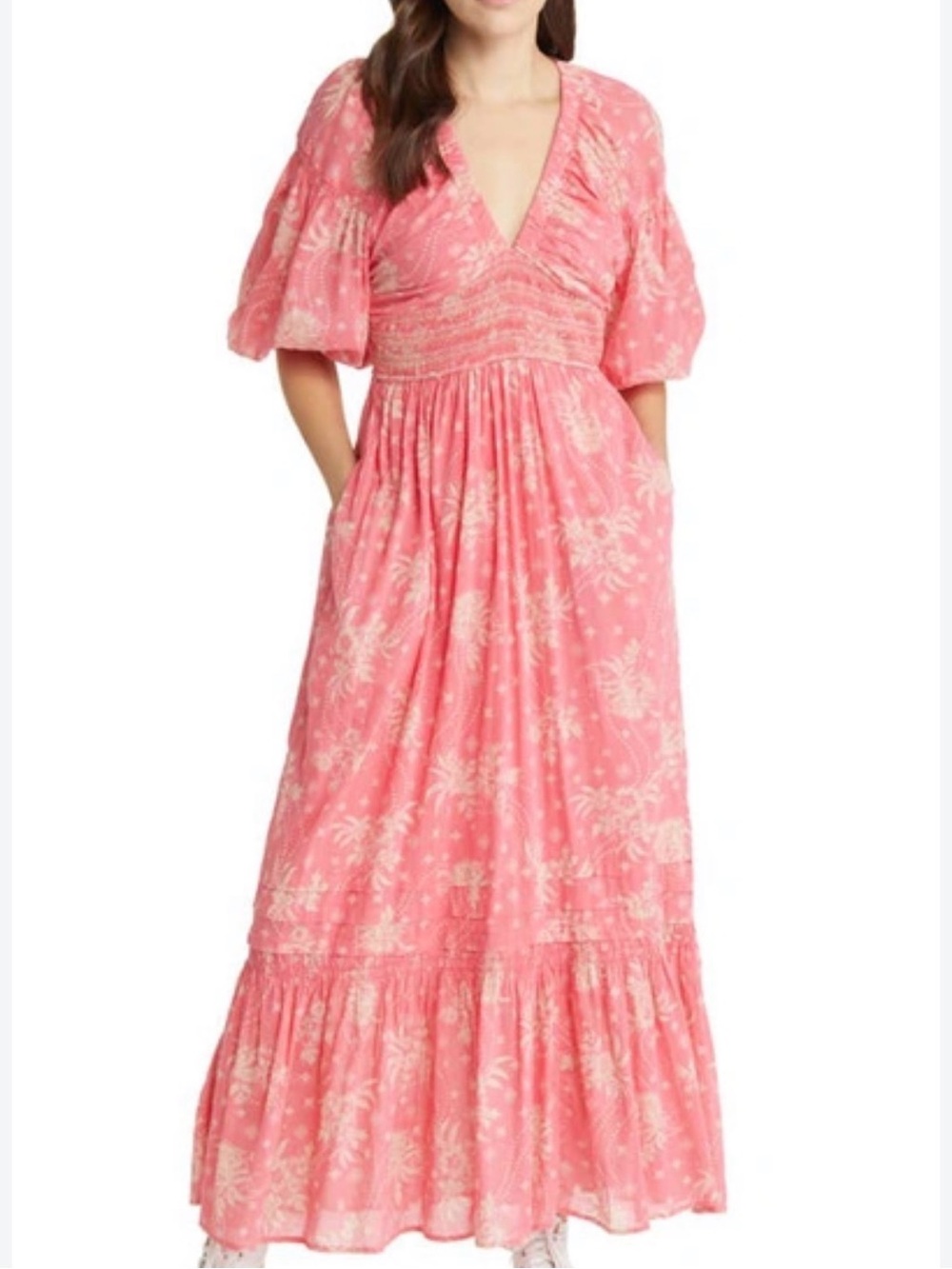 Free People Golden Hour Maxi Dress Electropop Pink Size XS